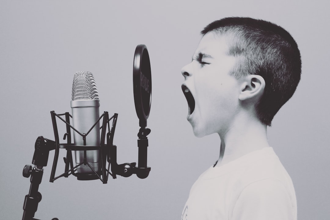 Voice over niche specialization Spanish recording session with professional microphone